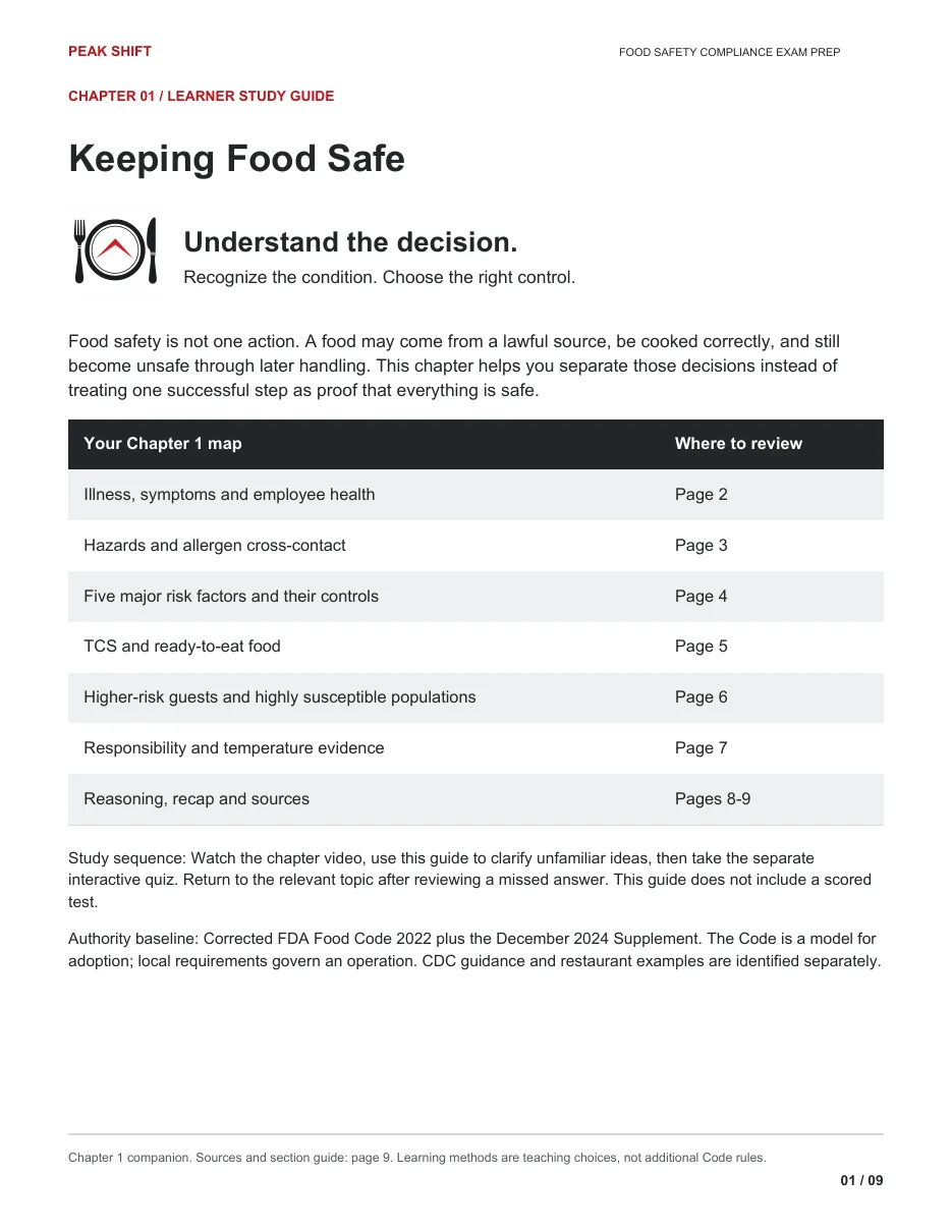 Chapter 1 Learner Guide, page 1 of 9